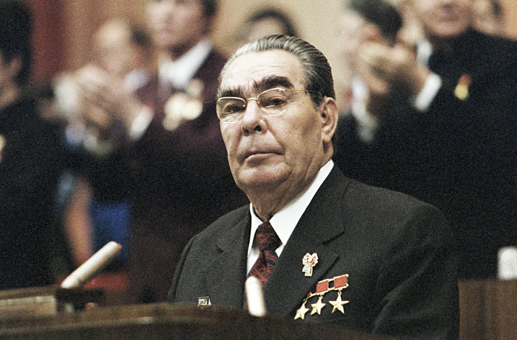 Moscow, USSR. October 27, 1978. Soviet leader Leonid Brezhnev speaking at a state function to commemorate Communist party’s youth wing 60th anniversary.jpg